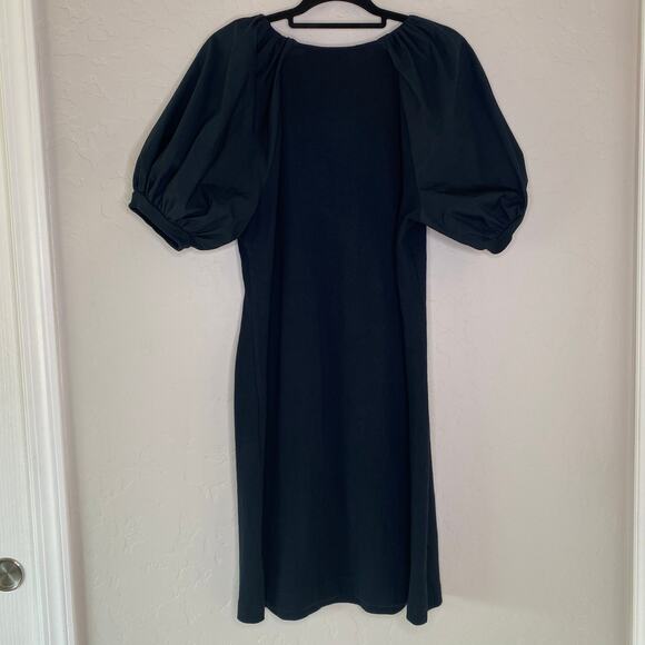 Maeve by Anthropologie Black Annika Knit Puff Sleeve Dress Large - Picture 10 of 11